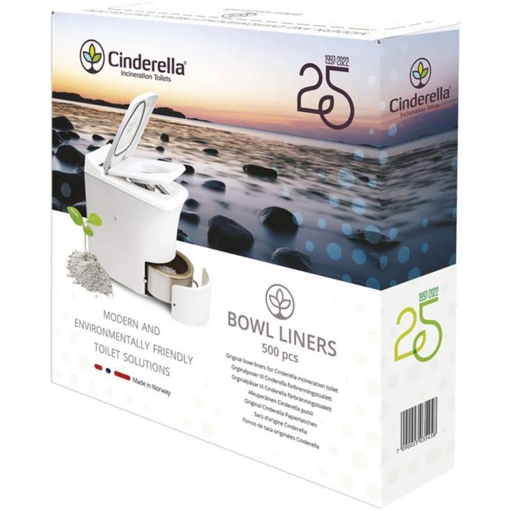 Cinderella toalettposer 500 stk brunt kraftpapir til Classic Comfort forbrenningstoalett