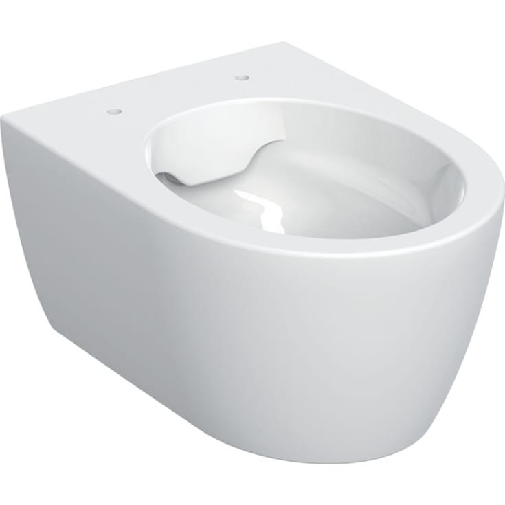 Geberit iCon vegghengt toalett uten spylekant, kompakt modell i hvit med KeraTect-glasur