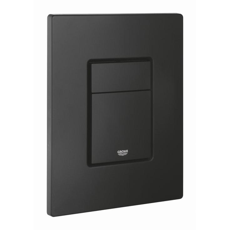 Grohe Even betjeningsplate i matt sort for Rapid SL sisterne — designplate til mørke bad
