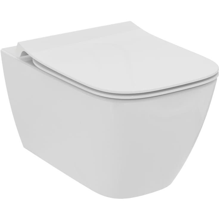 Ideal Standard i.life B vegghengt toalett uten skyllekant i hvit med soft close sete