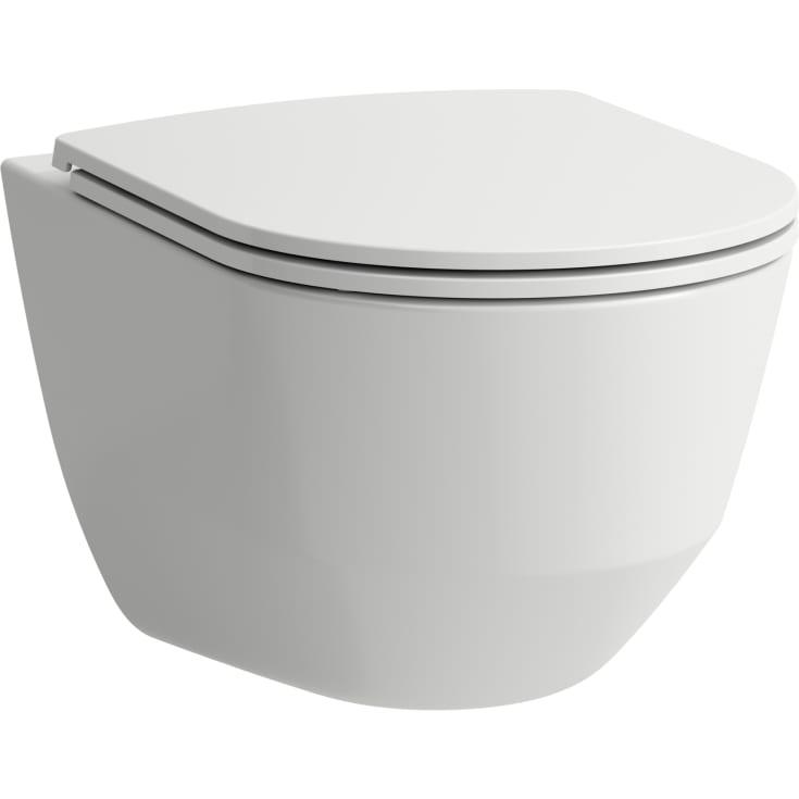 Laufen Pro vegghengt toalett uten skyllekant i hvit porselen med soft close sete